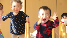登園、自由あそび